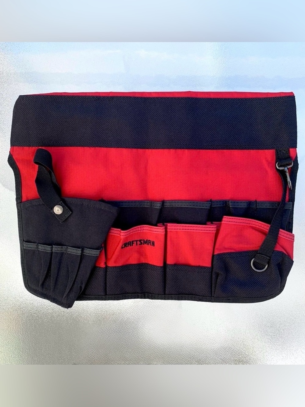 Craftsman Red and Black Nylon Multi-Pocket Bucket Bag Tool Organizer